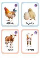 Vista previa - Tarjetas / Manipulativos - Flashcards animales y sus crías - página 3