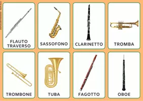 anteprima - Flashcard - Flashcards: strumenti aerofoni - Pagina di copertina