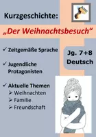 Vorschau - Text - Kurzgeschichte "Weihnachtsbesuch" (nur Text) Familie, Freundschaft (Klasse 7 + 8) - Deckblatt