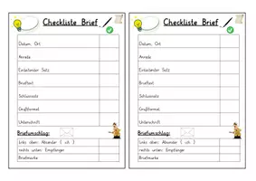 Vorschau - Arbeitsblätter - Briefschreiben: Checkliste & Kriterien (Satzanfänge) - Deutsch - Kl. 3/4 - Seite 1