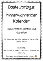 Vorschau - Mal- und Bastelvorlagen - Kalender zum selber Gestalten - Bastelvorlage #homeschooling - Deckblatt