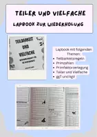 Vorschau - Arbeitsblätter - Teiler und Vielfache - Wiederholungslapbook - Deckblatt