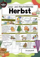 Vorschau - Stationenlernen - Herbstspaziergang - Lese- & Abschreibkartei Druckschrift - Deckblatt