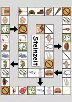 Vorschau - Arbeitsblätter - Brettspiel Steinzeit Wortschatzspiel Grundschule DaZ/DaF/Deutsch - Seite 1