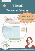 Vorschau - Arbeitsblätter - Merkblatt und Arbeitsblatt: Terme aufstellen - Deckblatt