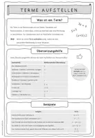 Vorschau - Arbeitsblätter - Merkblatt und Arbeitsblatt: Terme aufstellen - Seite 3