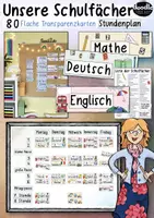 Vorschau - Präsentationen/Tafelbilder - Unsere Schulfächer / Stundenplan - 80 schmale Karten - Deckblatt