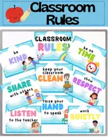 Vista previa - Decoración del aula - Classroom Rules Posters/ Reglas de la clase en Inglés - Portada