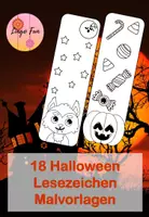 Vorschau - Mal- und Bastelvorlagen - Halloween Lesezeichen Malvorlagen 18 Designs - Deckblatt