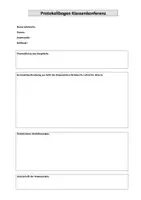 Vorschau - Anderer Materialtyp - Protokollbogen Klassenkonferenz - Deckblatt
