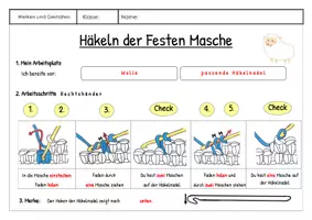 Vorschau - Arbeitsblätter - Häkeln der Festen Masche - Rechts- und Linkshänder - Seite 1