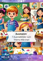 Vorschau - Mal- und Bastelvorlagen - 🧚♀️ 7 Ausmalbilder zum Thema Märchen 🏰 (Förderung der Kreativität, Konzentrationsförderung) - Deckblatt