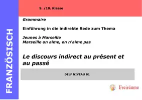 Vorschau - Arbeitsblätter - Indirekte Rede - Marseille - Deckblatt