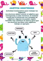 Vista previa - Tarjetas / Manipulativos - ADJETIVOS MONSTRUOSOS - página 2