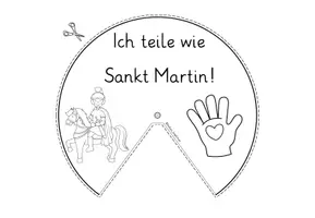 Vorschau - Arbeitsblätter - Teilen wie Sankt Martin Klasse 3-6 Drehscheibe basteln - Seite 1