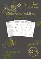 Vorschau - Unterrichtsreihen - Hörverstehen Wortschatz Einheimische Wildtiere - Deckblatt