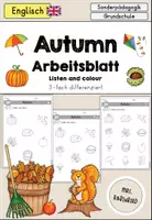 Vorschau - Arbeitsblätter - Autumn Fall Herbst Arbeitsblatt differenziert - Englisch - Deckblatt