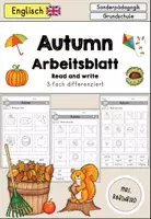 Vorschau - Arbeitsblätter - Autumn Fall Herbst Arbeitsblatt differenziert - Englisch - Deckblatt