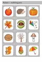 Vorschau - Spiele - Autumn Fall Herbst Merkspiel matching pairs - Englisch - Seite 2