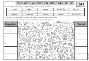 Vorschau - Mal- und Bastelvorlagen - Singular and Plural Nouns - Lesen-Suchen-Finden - Seite 2