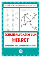 Vorschau - Arbeitsblätter - Lernwörter. Schreibaufgabe zum Thema Herbst - Deckblatt
