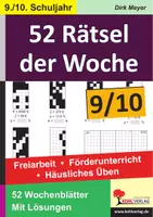 Vorschau - Arbeitsblätter - 52 Rätsel der Woche Klasse 9-10 | Sudoku, Knobelaufgaben, Logikrätsel, Wabenrätsel, Mathematik | Sekundarstufe I Klasse 9-10 Lösungen - Deckblatt