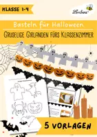Vorschau - Mal- und Bastelvorlagen - Bastelanleitung: Halloween-Girlande - Deckblatt