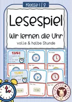 Vorschau - Unterrichtsreihen - Lesespiel Uhr (volle & halbe Stunde) - 2 Varianten - Deckblatt