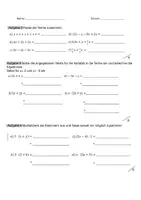 Vorschau - Test - Klassenarbeit Terme und Gleichungen - Seite 1