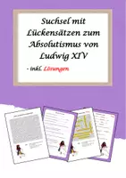 Vorschau - Arbeitsblätter - Suchsel zu Ludwig XIV und Absolutismus - Deckblatt