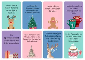 Vorschau - Spiele - Gutschein-Adventskalender für Grundschüler - Deckblatt