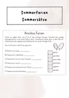 Vorschau - Arbeitsblätter - Sommerferien: Sommersätze - Deckblatt