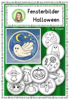 Vorschau - Mal- und Bastelvorlagen - Fensterbilder "Halloween" - Deckblatt
