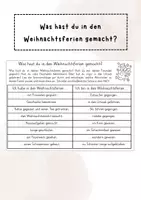 Vorschau - Arbeitsblätter - Was hast du in den Weihnachtsferien gemacht? - Deckblatt