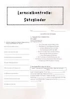 Vorschau - Klassenarbeiten - Lernzielkontrolle: Satzglieder - Deckblatt