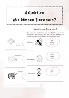 Vorschau - Arbeitsblätter - Adjektive: Wie Tiere sein können - Deckblatt