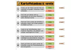 Vorschau - Stationenlernen - Die Kartoffel - Klammerkarten - Seite 1