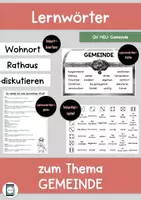 Vorschau - Arbeitsblätter - Lernwörter+Würfelspiel: Thema Gemeinde - Deckblatt