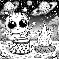 Vorschau - Mal- und Bastelvorlagen - Alien Ausmalbilder (50 Malvorlagen) inkl. Stundenentwurf (PDF) - Seite 2