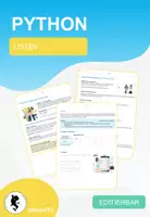 Vorschau - Arbeitsblätter - Listen mit Python - Komplett vorbereitete Stunde - Deckblatt