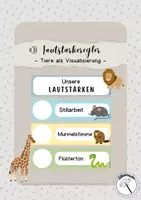 Vorschau - Bildkarten - Lautstärkeregler - Tiervisualisierung 🦒🗣 - Deckblatt