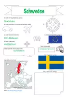 Vorschau - Arbeitsblätter - Steckbriefe Europa-Schweden Freiarbeit Lösungen - Deckblatt