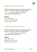 Vorschau - Merkblätter - Have to/ Don't Have to Info Sheet - Seite 1