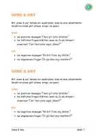 Vorschau - Merkblätter - Some & Any Info Sheet - Seite 1