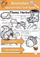 Vorschau - Arbeitsblätter - Materialpaket - Herbst Malen - DaZ/DaF/Kunst/Deutsch/Sachunterricht - Seite 1