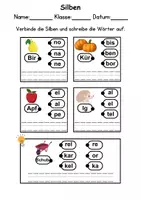 Vorschau - Arbeitsblätter - Herbst Silben/Wortschatz DaZ/DaF, deutsch - Seite 1