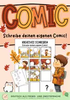 Vorschau - Stationenlernen - Comic selber schreiben im Herbst – Kreatives Schreiben - Deckblatt