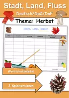 Vorschau - Arbeitsblätter - Stadt, Land, Fluss Herbst - DaZ/DaF, Deutsch (Klassenspiel) - Deckblatt