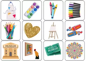 anteprima - Materiale di supporto/inclusione - Contrassegni a tema arte + etichette per il nome - Pagina 1