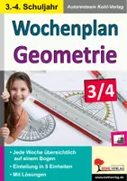 Vorschau - Unterrichtsreihen - Wochenplan Geometrie Klasse 3-4 – Jede Woche übersichtlich auf einem Bogen | Formen, Flächen, Körper, Symmetrie, Zirkel, Geodreieck, Differenzierung | Mathematik Grundschule Klasse 3-4 Lösungen - Deckblatt